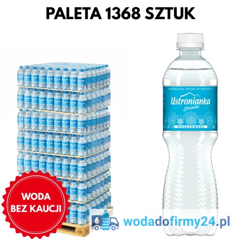 woda butelkowana Ustronianka 0,5L niegazowana 1368 szt paleta hurt