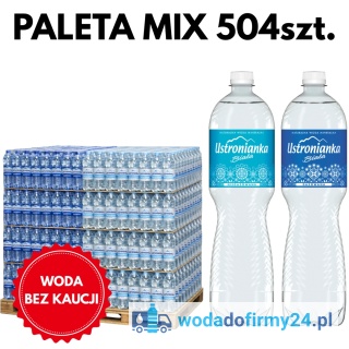 Woda Ustronianka 1,5L MIX Gazowana / Niegazowana – Paleta Wody 504 szt.