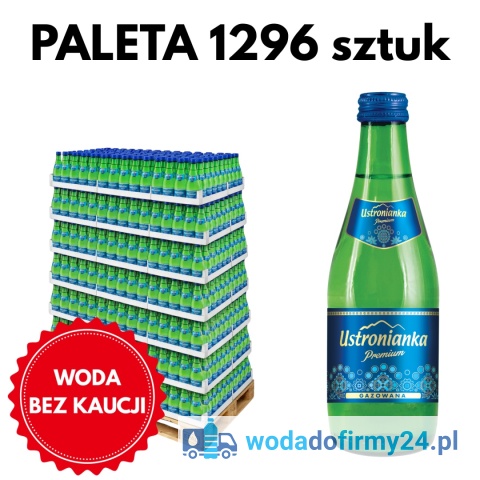 Ustronianka Premium Woda 0,33L Źródlana Gazowana – Paleta wody 1296 szt.