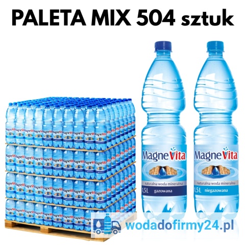 Woda MagneVita 1,5L MIX Gazowana / Niegazowana – Paleta wody 504 szt.